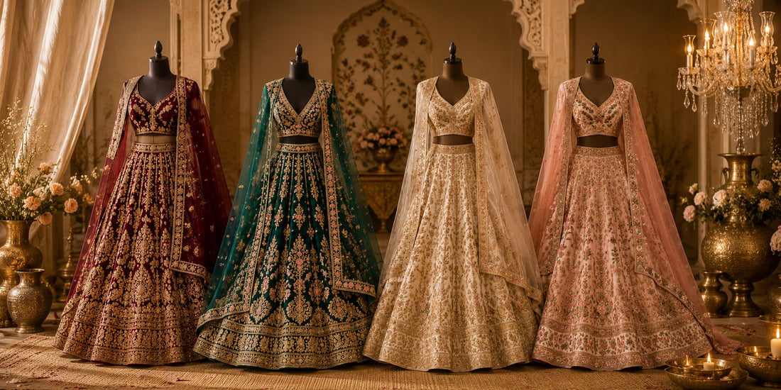 Lehengas: Printed, Embroidered and Kalamkari Styles for Weddings and Festivals