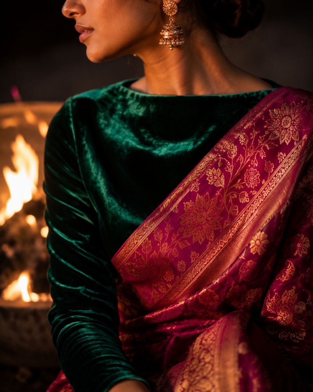 Winter Royalty: Navigating Traditional Indian Fashion in the Delhi Chill