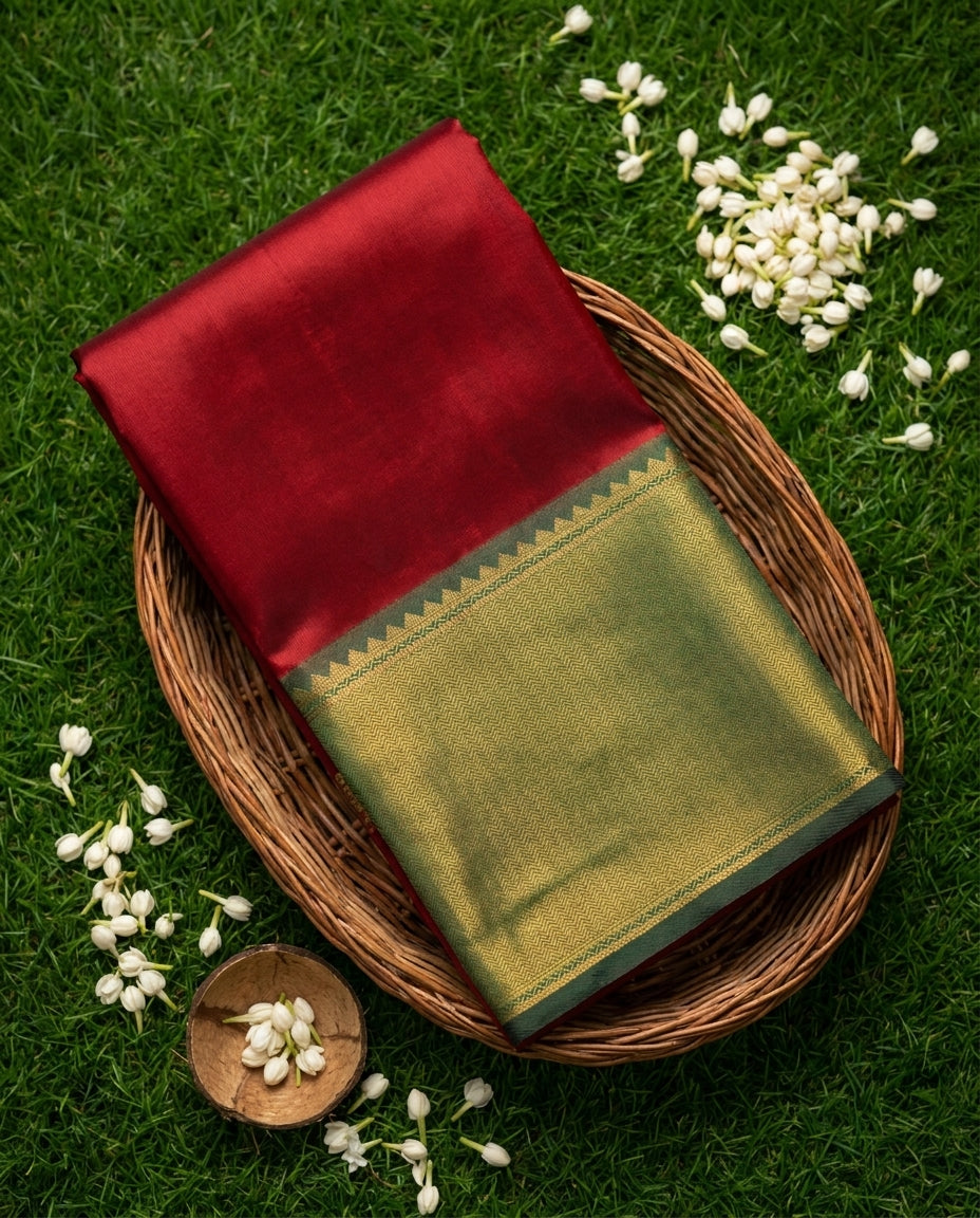 Raktima  Rich Maroon Silk Saree