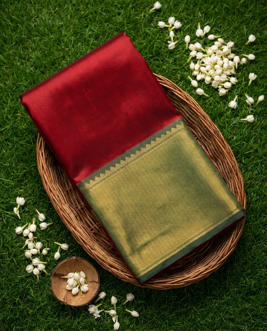 Raktima  Rich Maroon Silk Saree