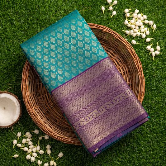Teal Green Silk Saree