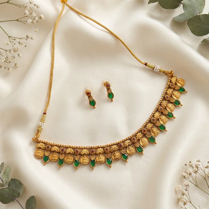 Antique Emerald Temple Necklace Set