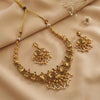 Antique Gold Temple Necklace Set With Pearl Drops