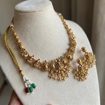 Antique Gold Temple Necklace Set