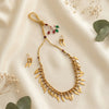 Golden Leaf Charm Necklace Set