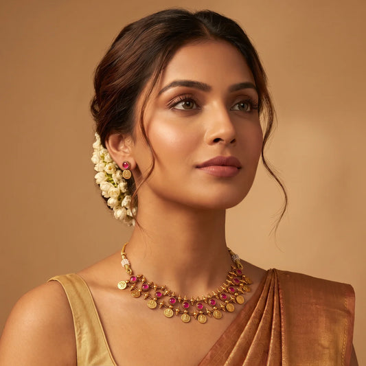 Heritage Coin Ruby Necklace Set
