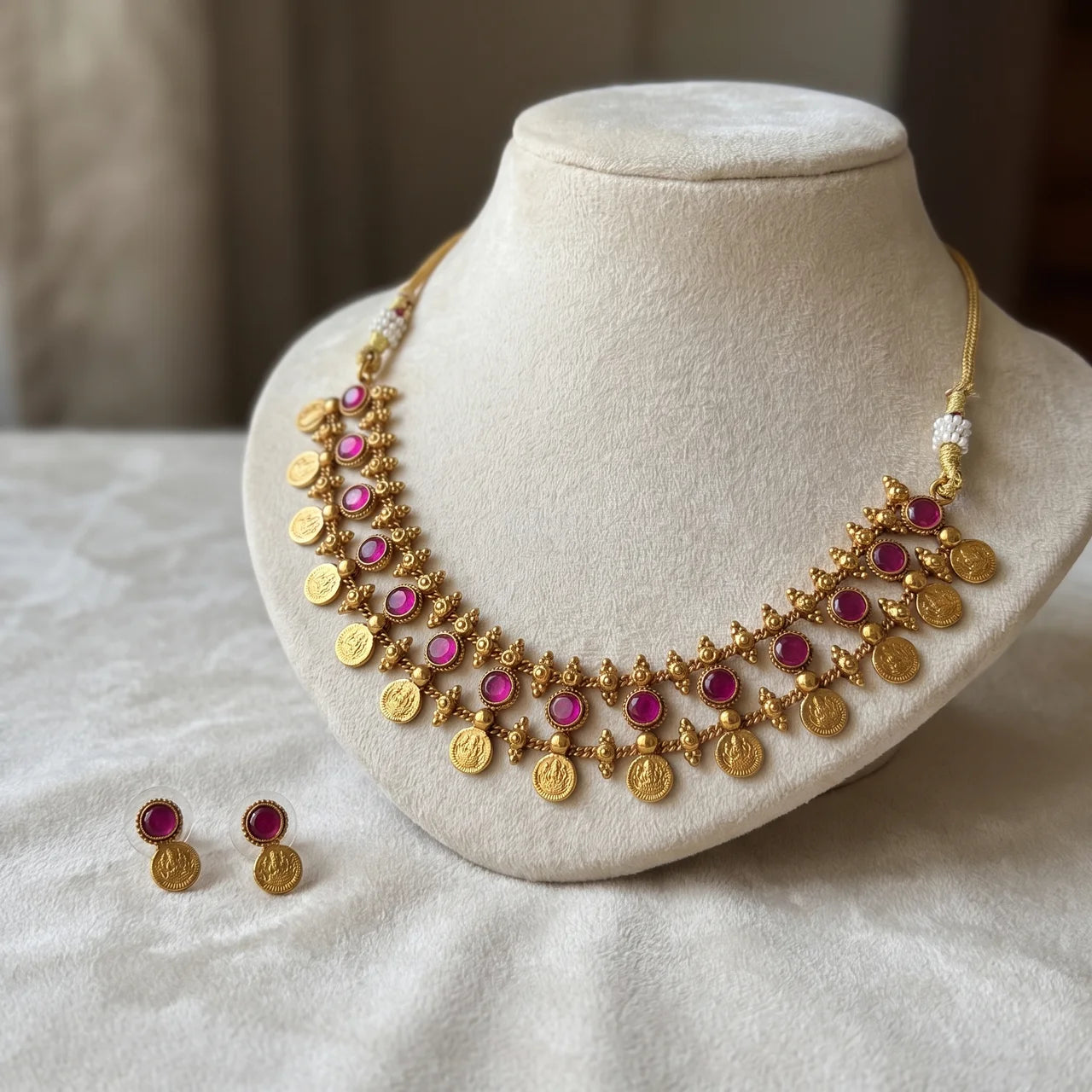 Heritage Coin Ruby Necklace Set
