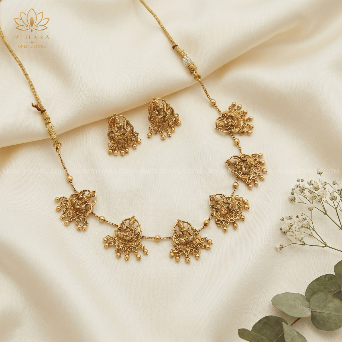 Lakshmi Charms - Exclusive Indian Antique Necklace Set
