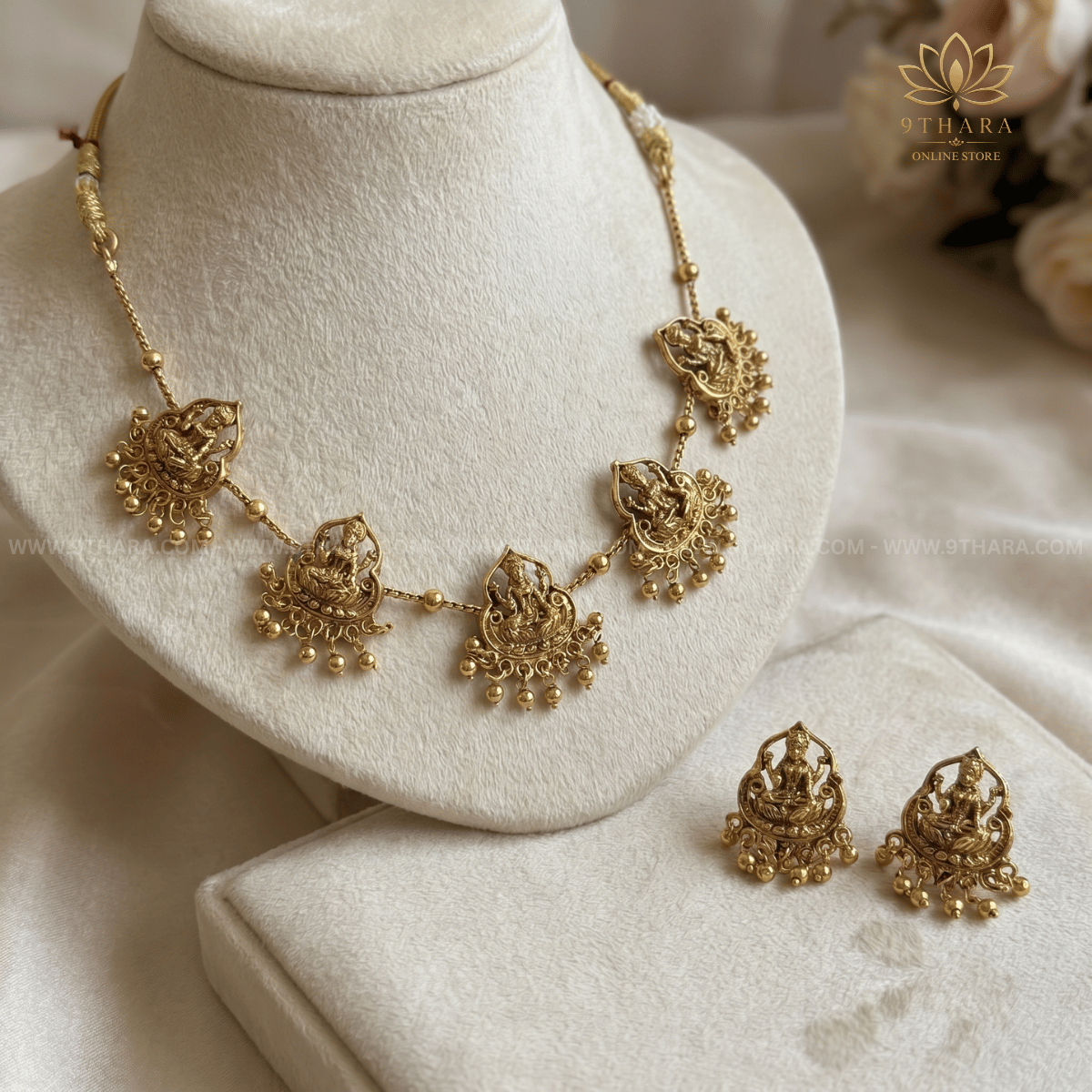 Lakshmi Charms - Exclusive Indian Antique Necklace Set