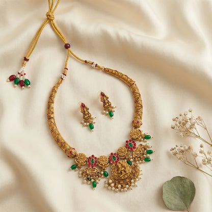 Pearl and bead danglers Necklace Set
