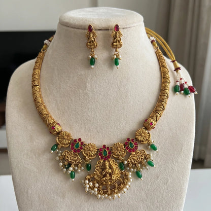 Pearl and bead danglers Necklace Set