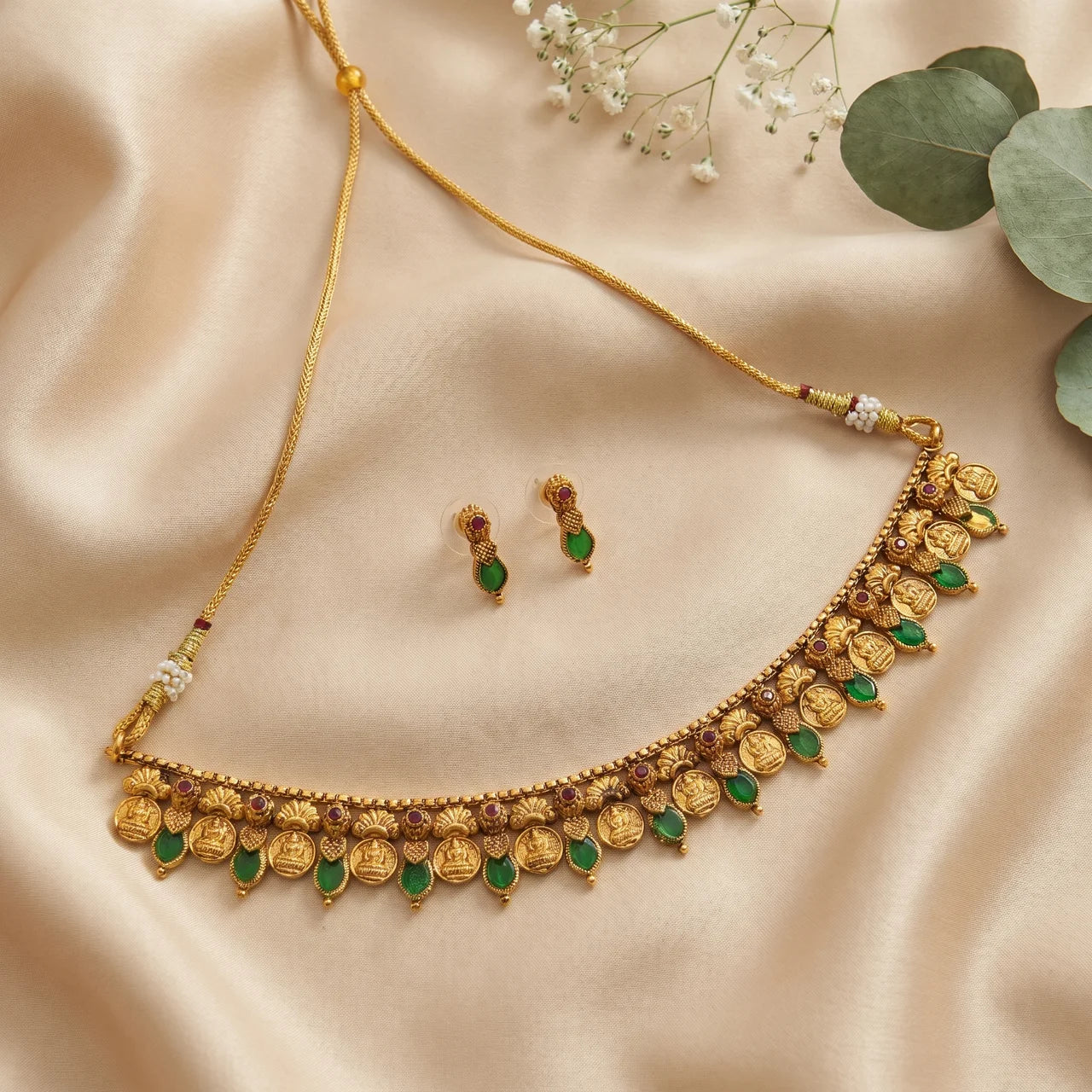 Royal Lakshmi Temple Necklace Set
