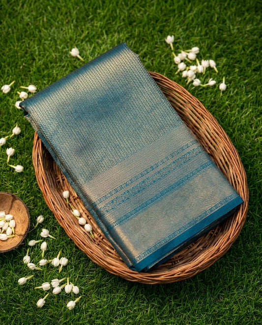 Teal Blue Saree