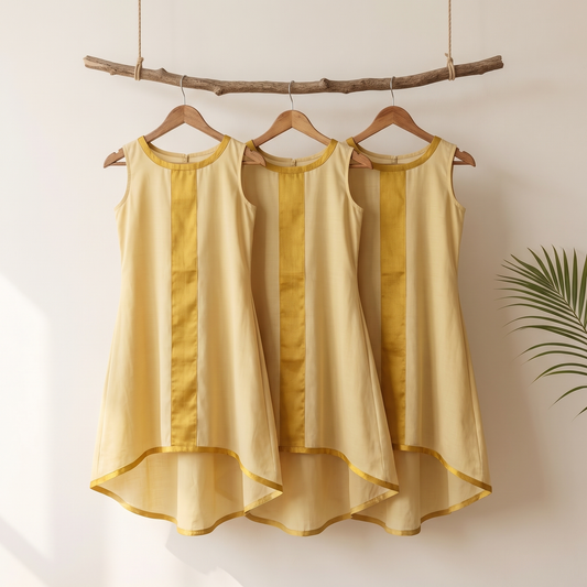 Onam Special Kasavu Style Off-White & Gold Kurti [OKV]