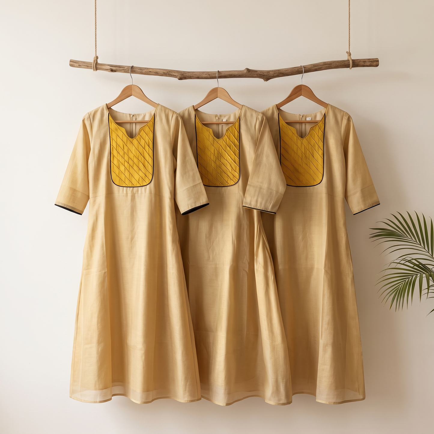 Onam Kasavu Muse Gold Yoke Kurta [OKM]